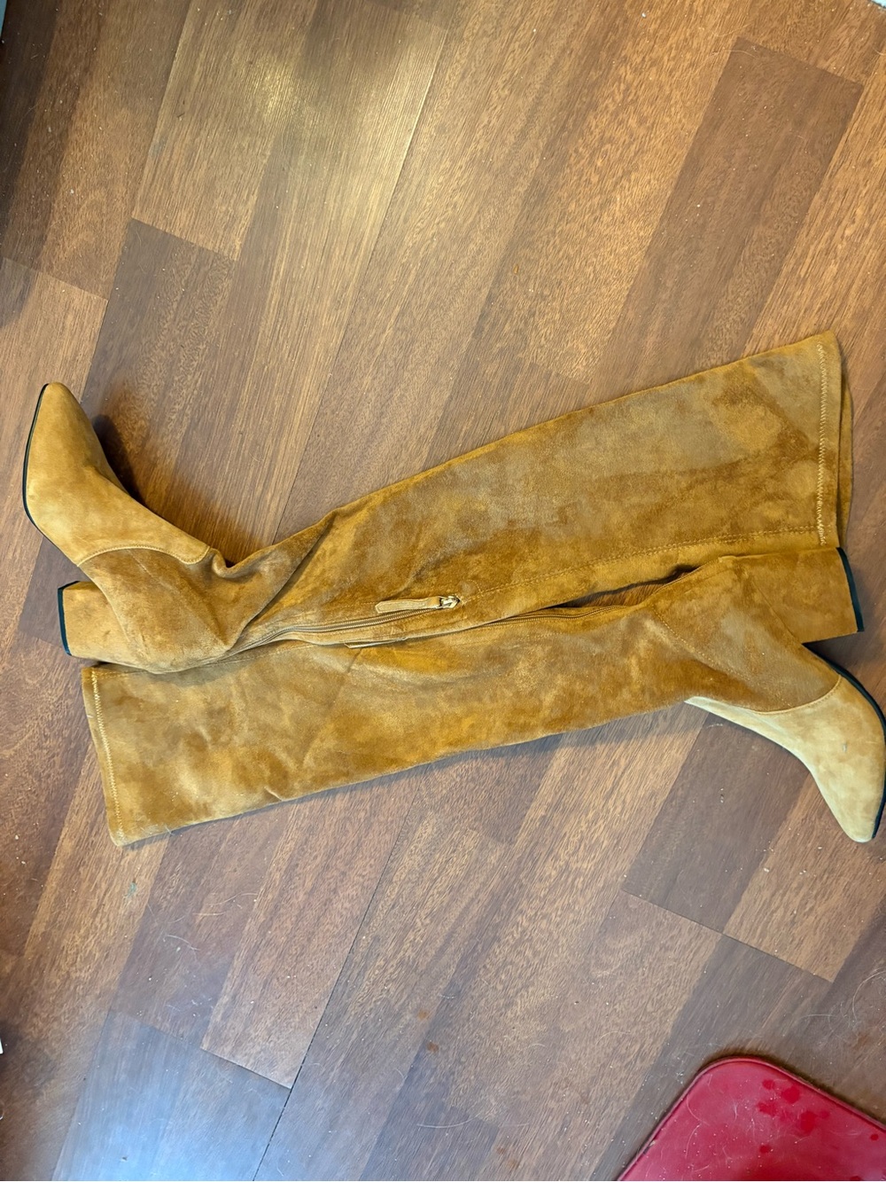 Classic Over-The-Knee Suede Boots in Camel